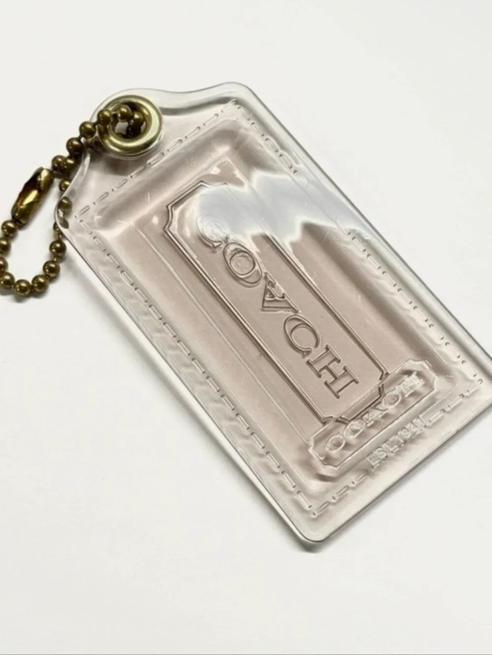 Coach Light Smoke Hang Tag 3 1/2 inches wide EUC